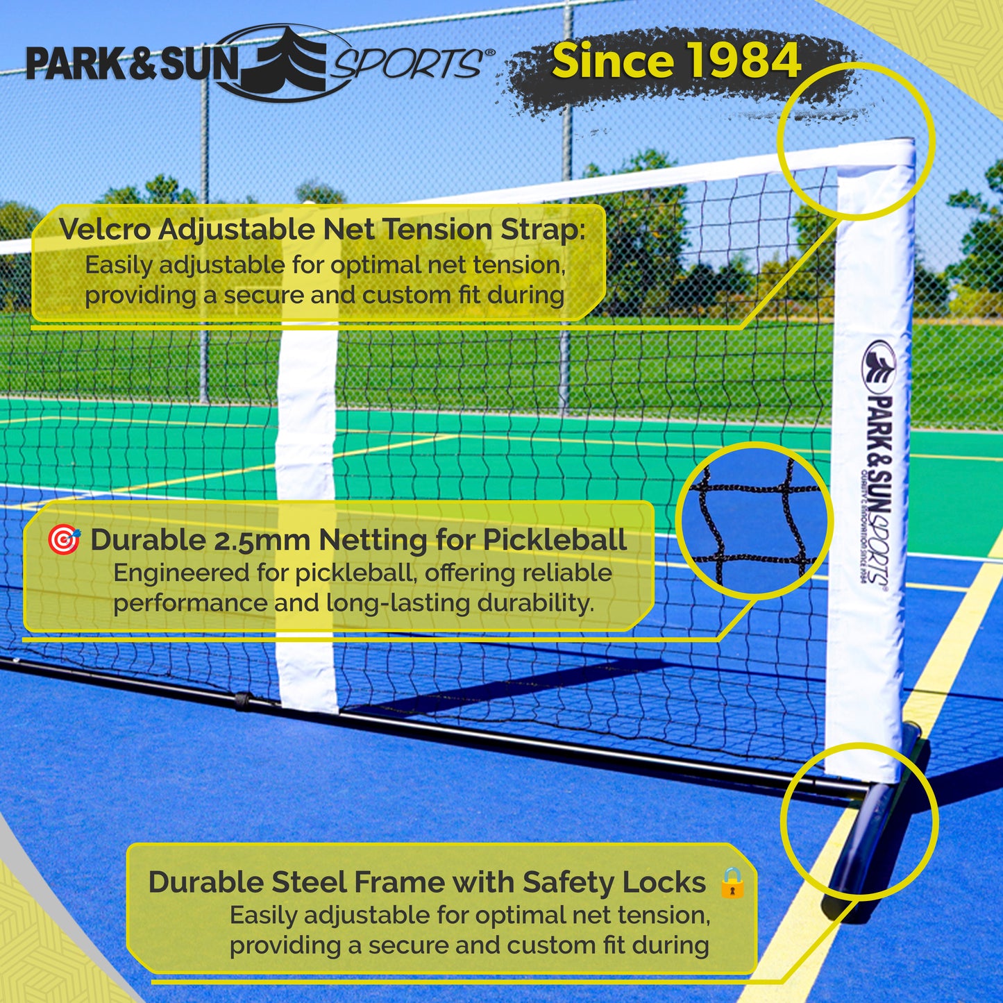 21' Adjustable Pickleball Tennis Net Combo Set