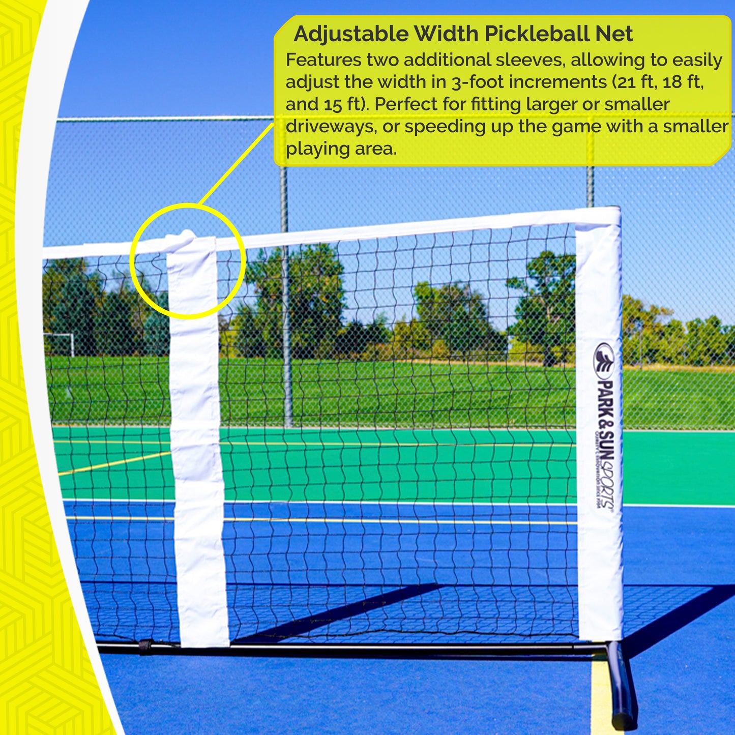 21' Adjustable Pickleball Tennis Net Combo Set