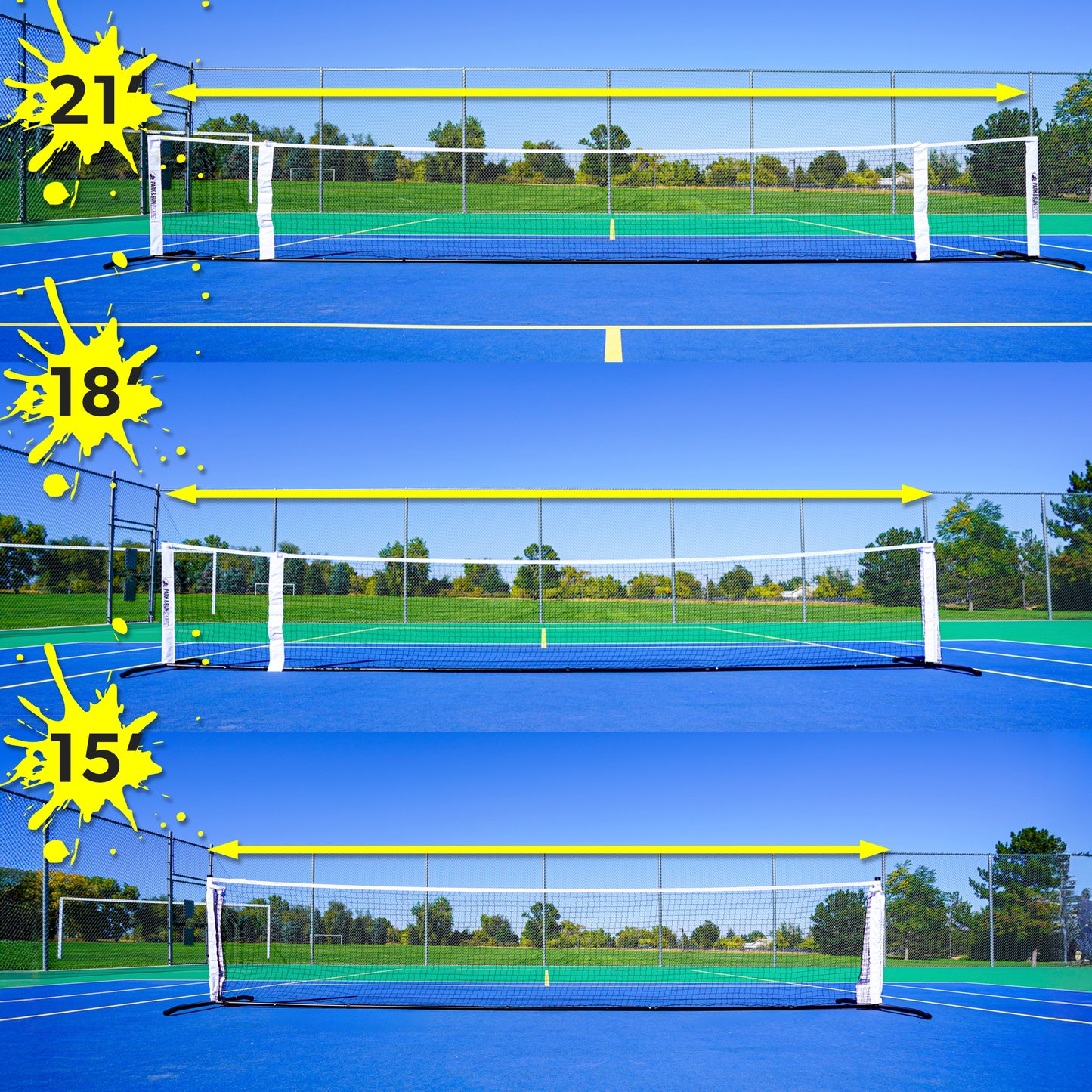 21' Adjustable Pickleball Tennis Net Combo Set