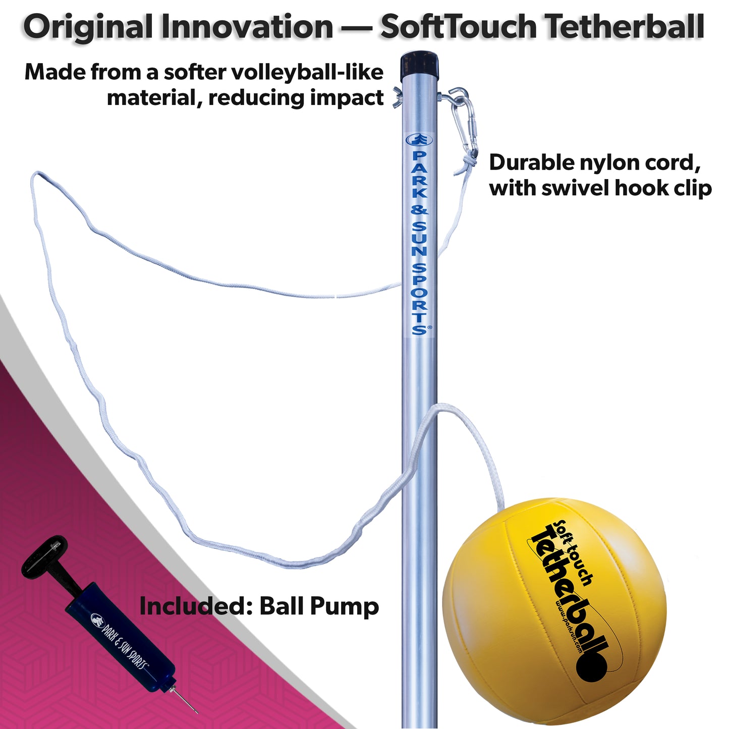 PORTABLE 3 Piece Tetherball Set