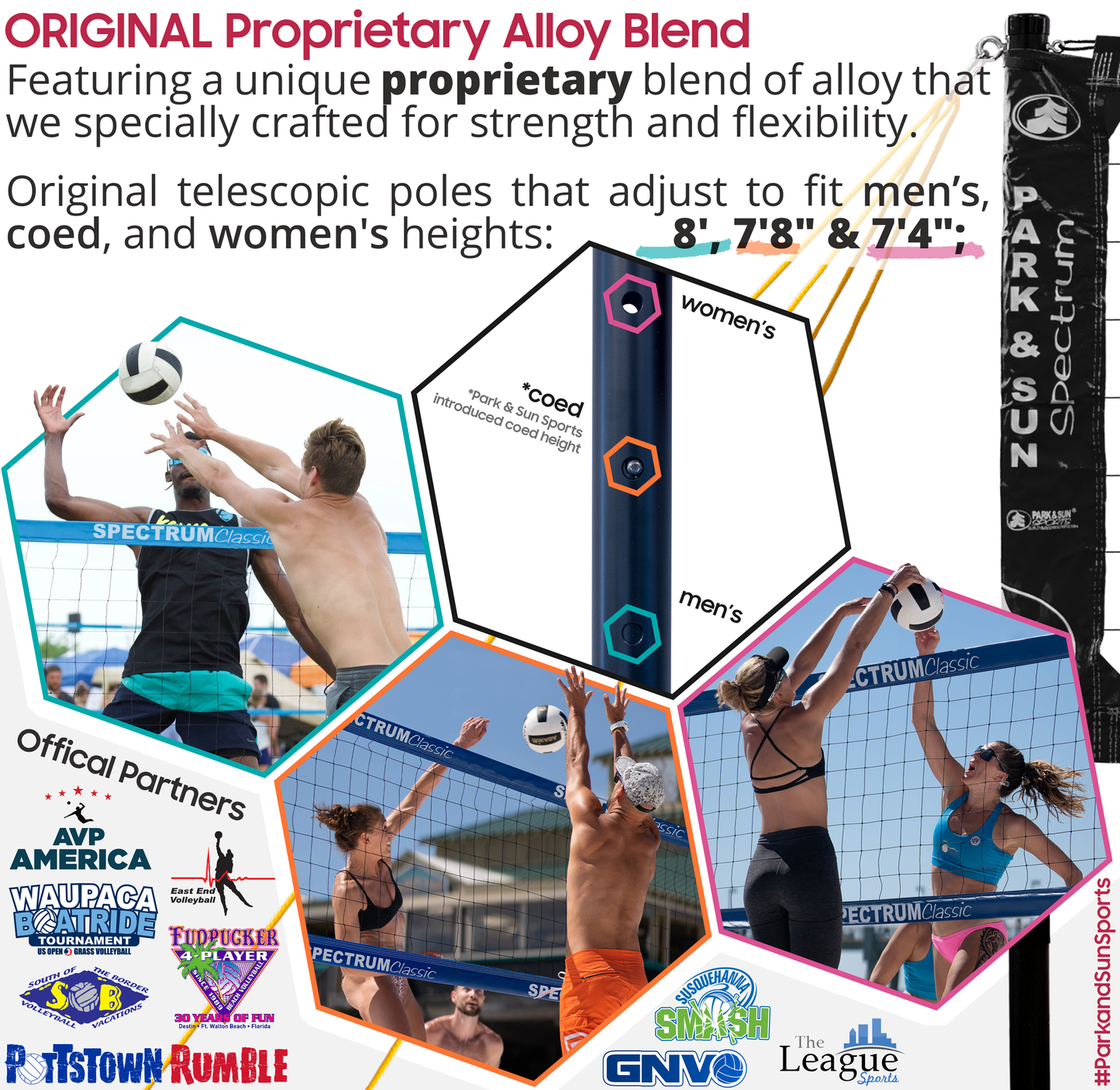 Short-Court Black Spectrum Classic Outdoor Volleyball Net System