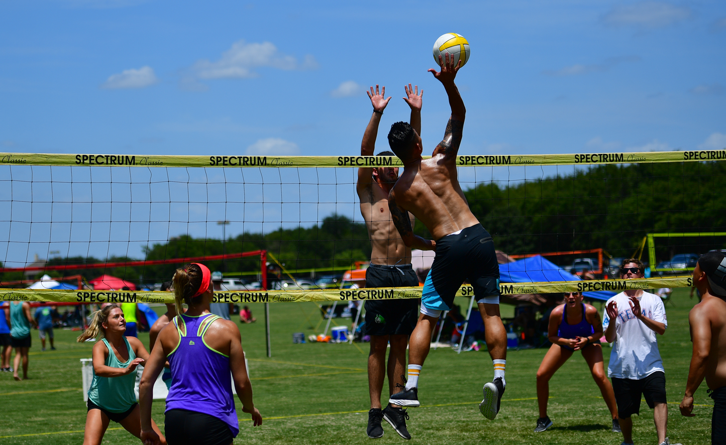 Park & Sun Sports Spectrum Classic: Portable Professional Outdoor Volleyball Net System 2-Pack