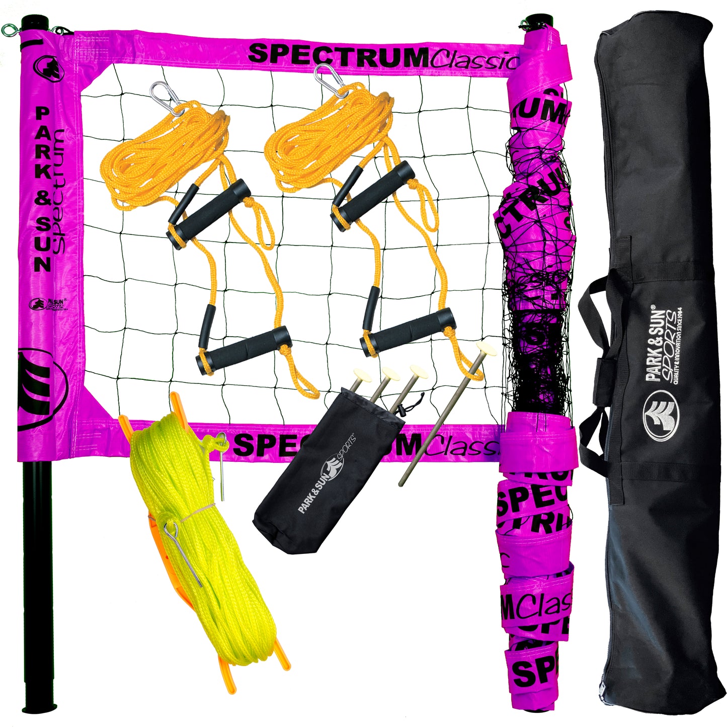 Spectrum Classic Volleyball Set - Professional-Level Portable Outdoor Net System