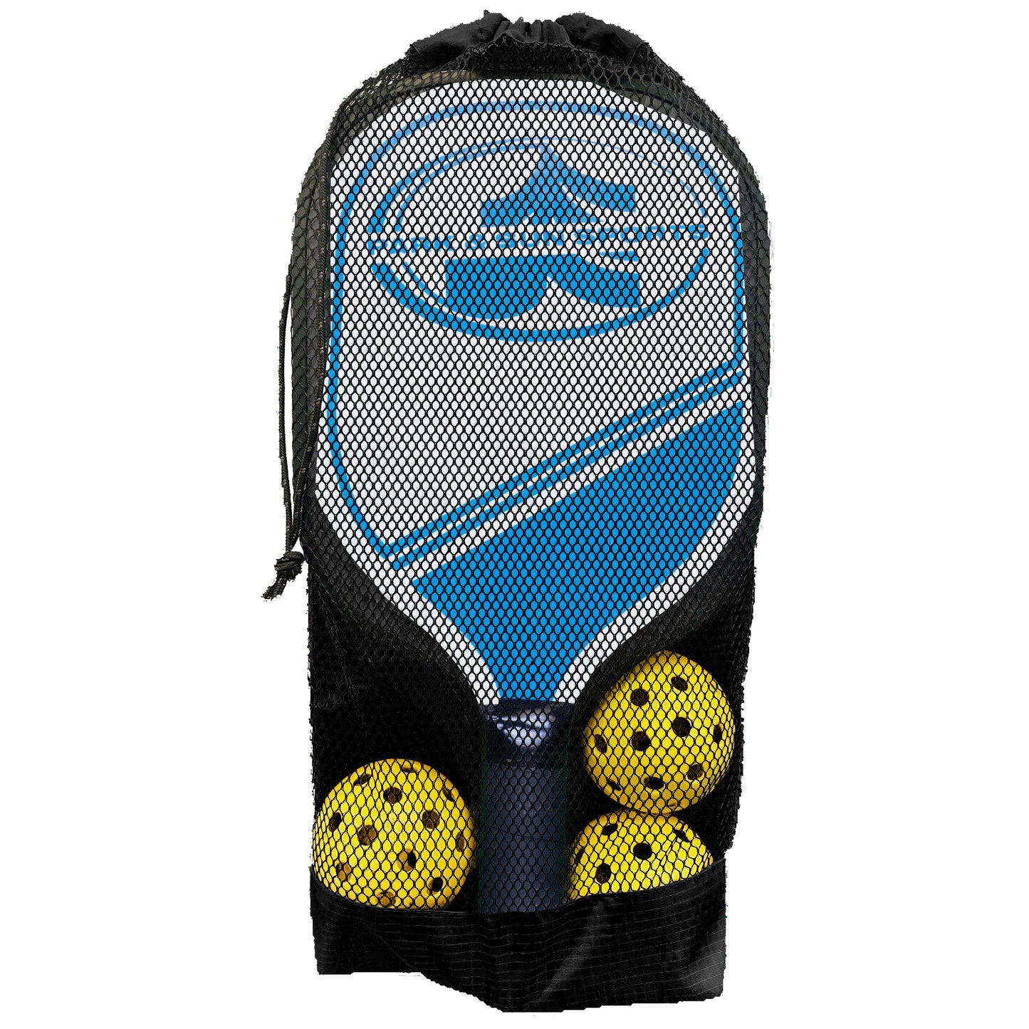 Pickleball Paddle Set: Includes Two 15 in. Wooden Paddles, 3 Yellow Pickleballs, and Equipment Bag