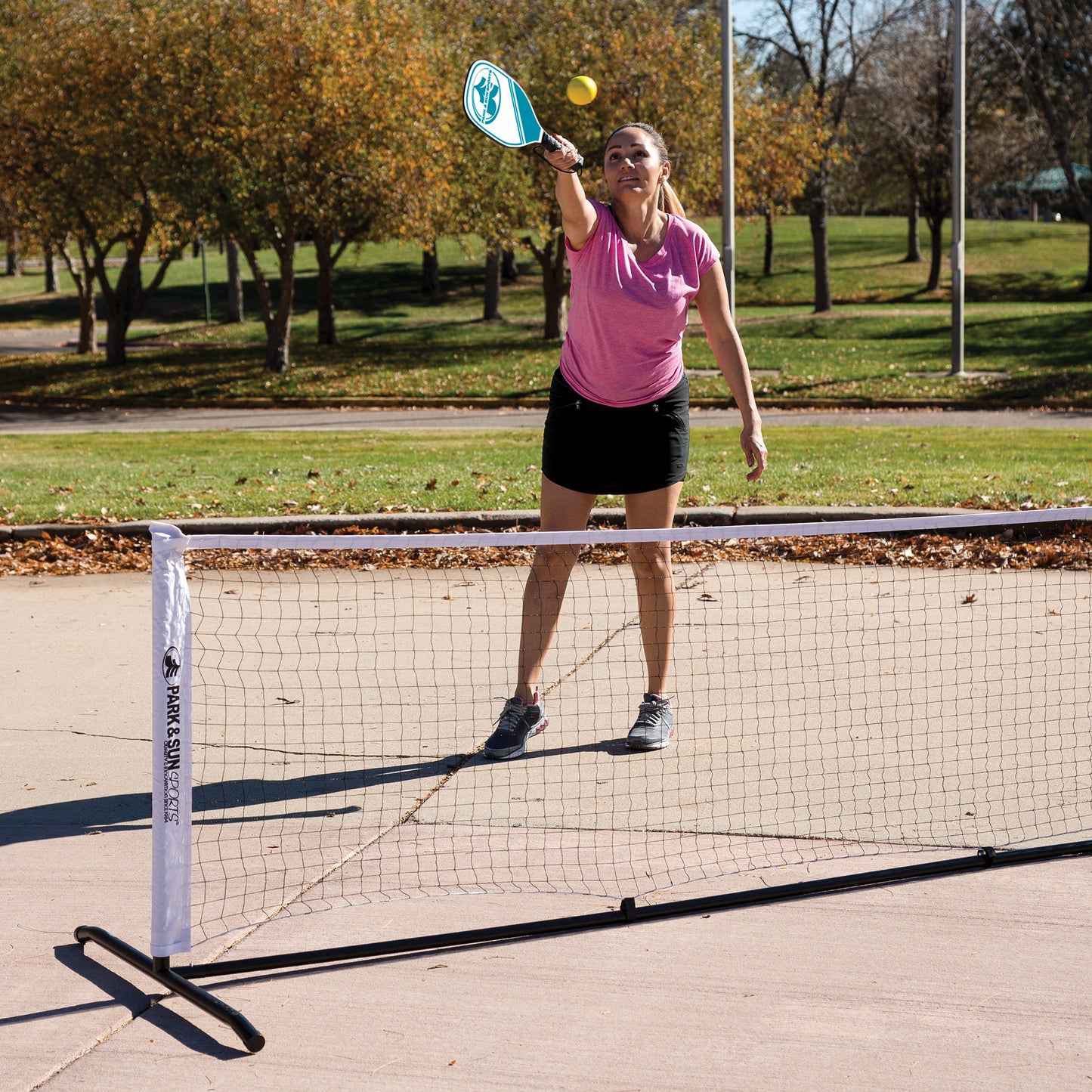 Pickleball Paddle Set: Includes Two 15 in. Wooden Paddles, 3 Yellow Pickleballs, and Equipment Bag