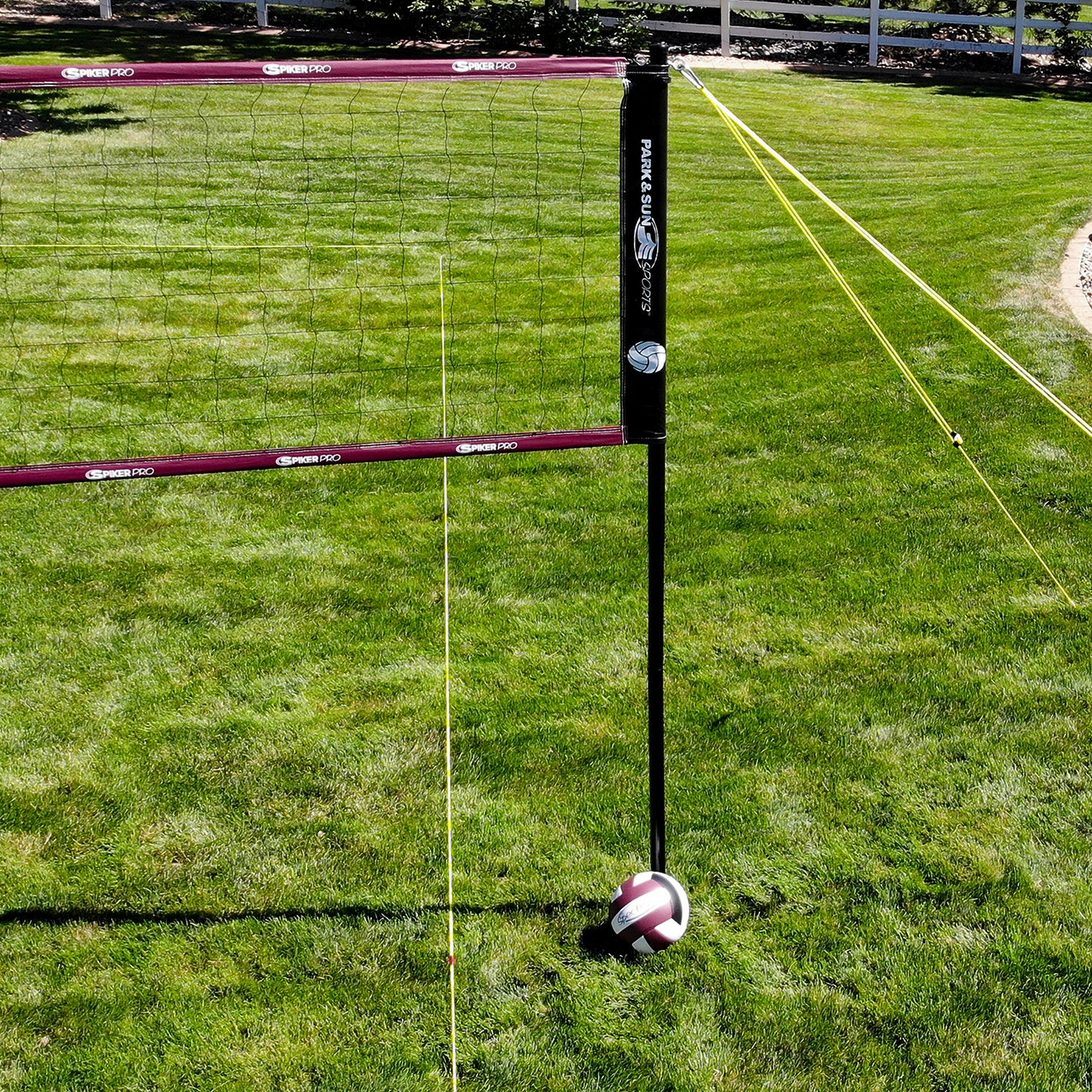 SPIKER PRO COMPLETE PORTABLE OUTDOOR VOLLEYBALL NET SYSTEM WITH NEW AND EXCLUSIVE HYBRID TELESCOPING ALUMINUM & STEEL POLES