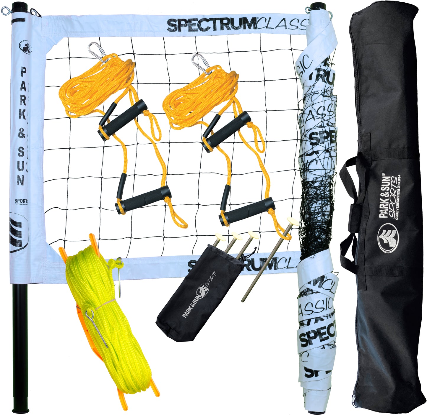 Spectrum Classic Volleyball Set - Professional-Level Portable Outdoor Net System