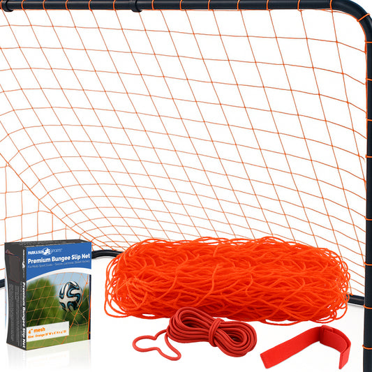 4 inch mesh Orange Bungee Slip Net, Soccer, Goal Replacement-Practice Net
