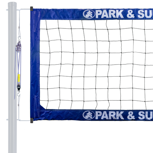 BC-400 Steel Professional Outdoor Volleyball Net + Block & Tackle Tensioner