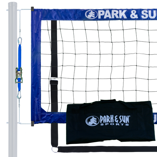 BC-400 Steel Professional Outdoor Volleyball Net Complete Accessory Kit + Lever Ratchet