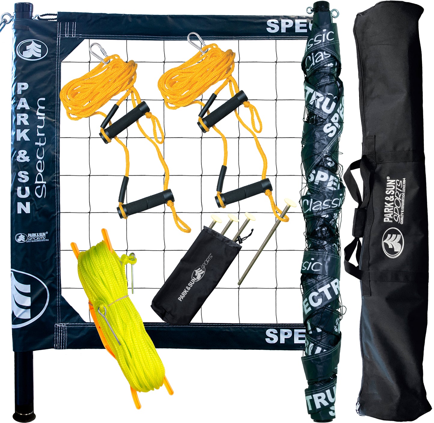 Spectrum Classic Volleyball Set - Professional-Level Portable Outdoor Net System