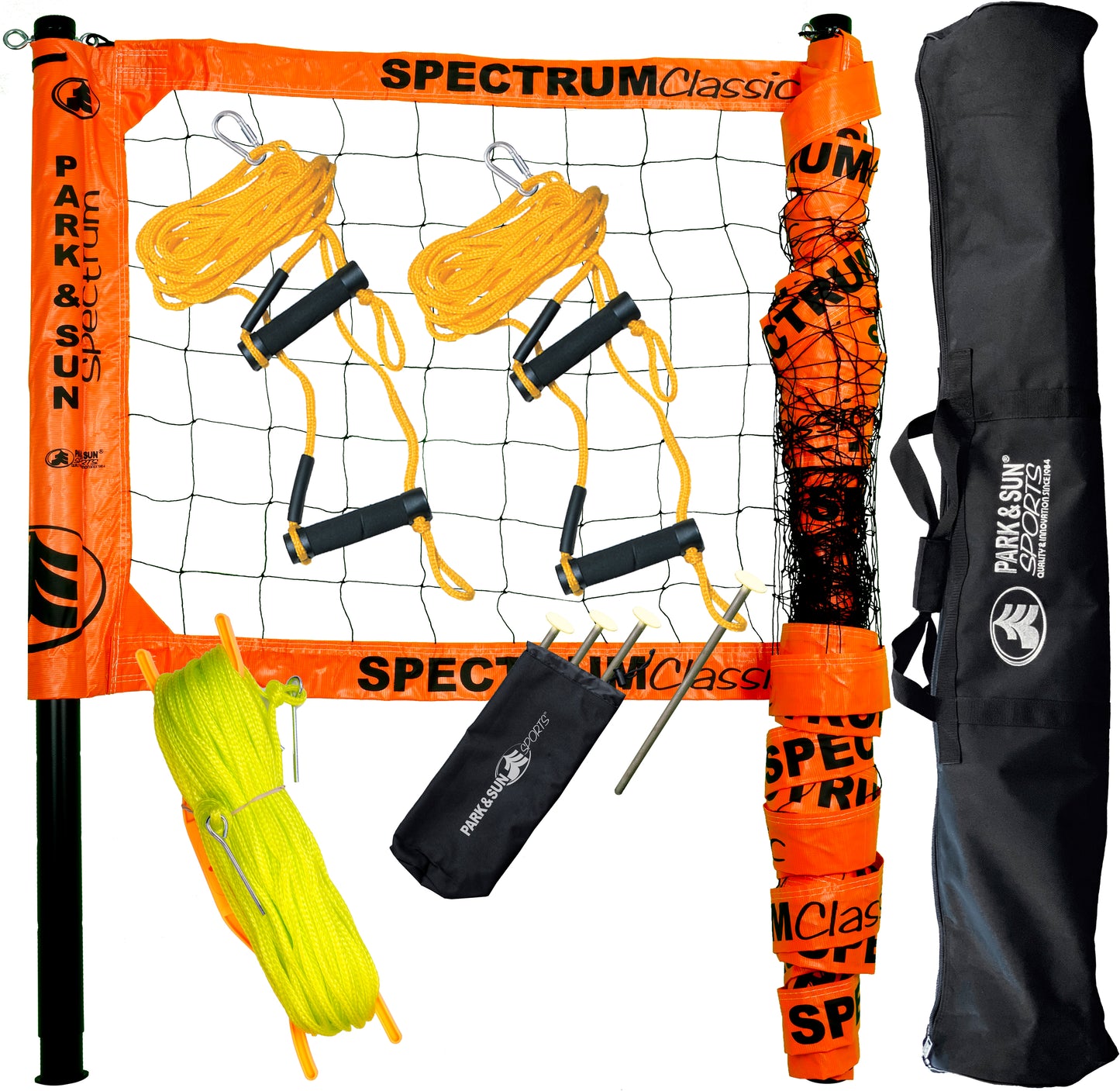 Spectrum Classic Volleyball Set - Professional-Level Portable Outdoor Net System
