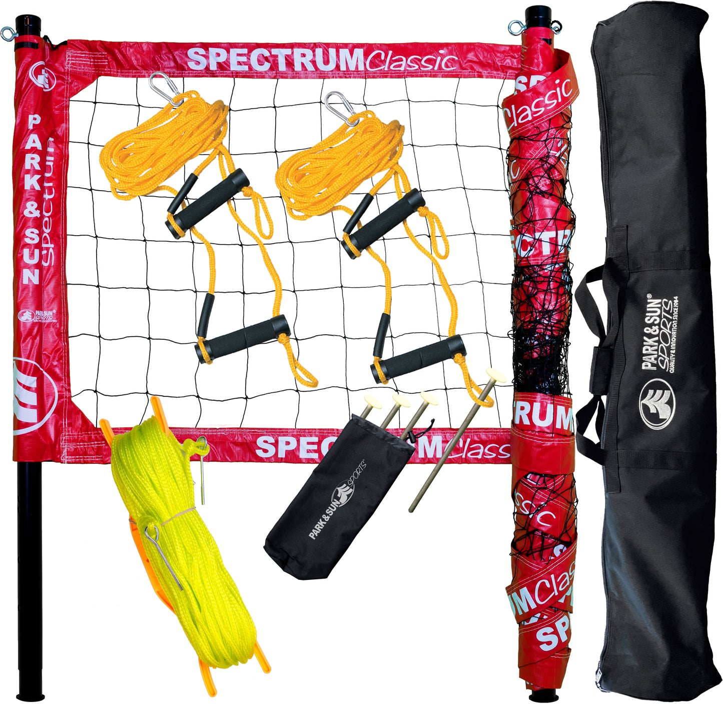 Spectrum Classic Volleyball Set - Professional-Level Portable Outdoor Net System