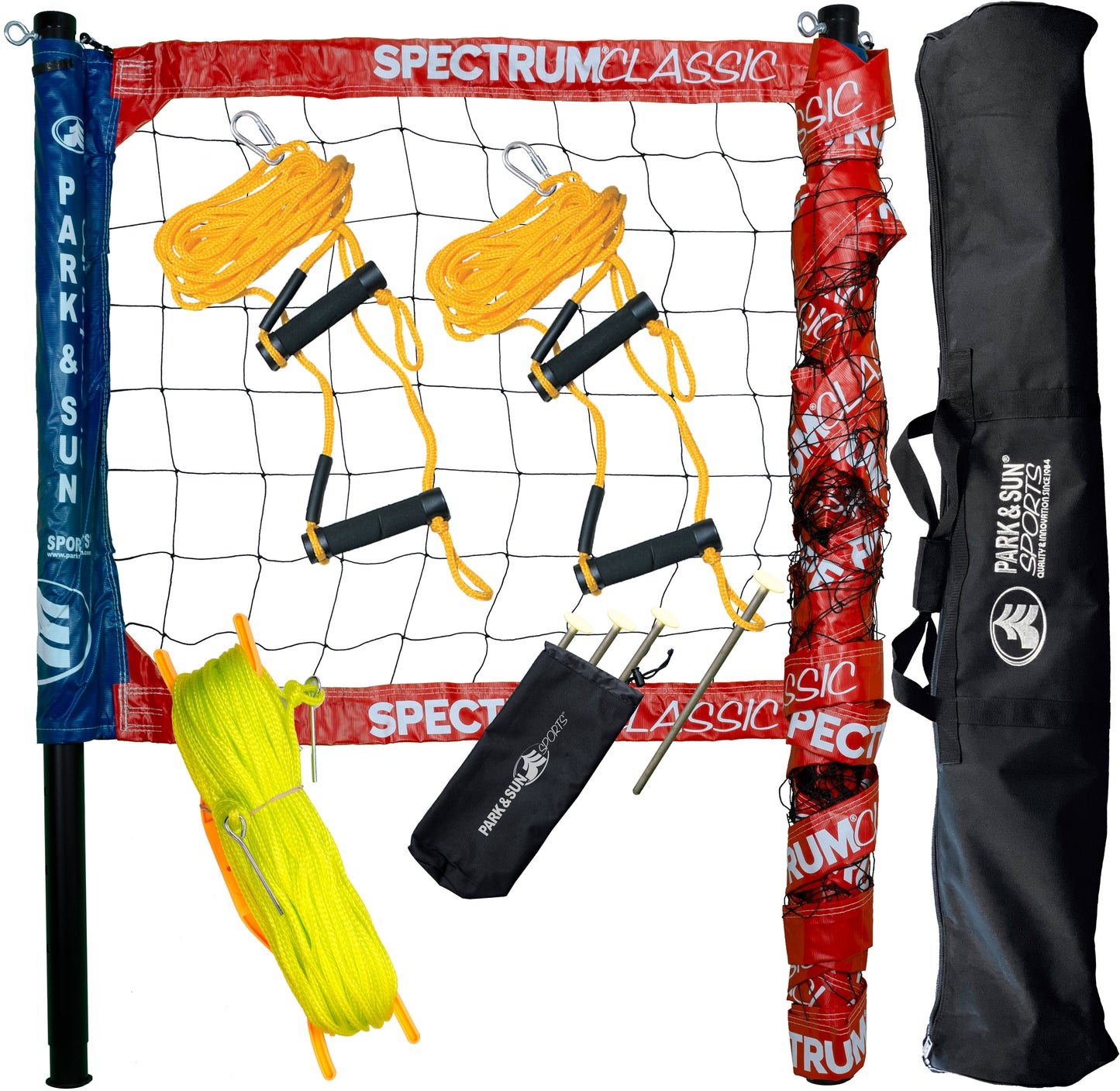 Spectrum Classic Volleyball Set - Professional-Level Portable Outdoor Net System