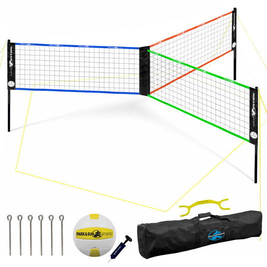 Tri-Ball FUN 3-Way Volleyball Net System – A New Dimension of Play