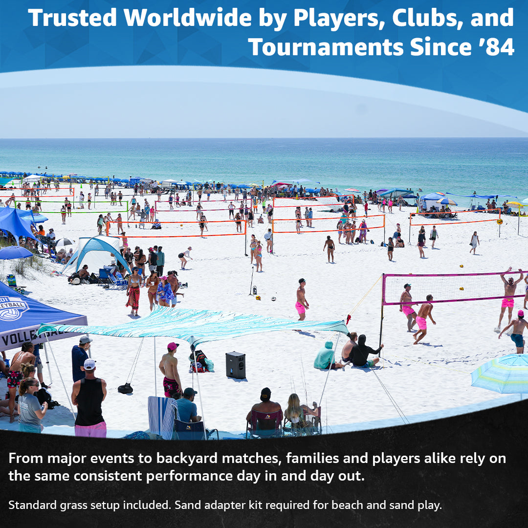 Spectrum Classic Volleyball Set - Professional-Level Portable Outdoor Net System