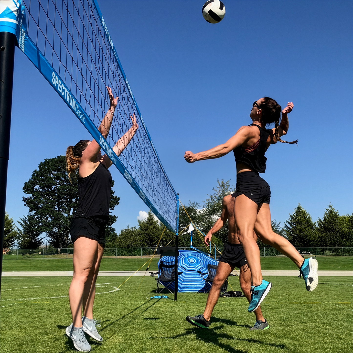 Spectrum Classic Volleyball Set - Professional-Level Portable Outdoor Net System