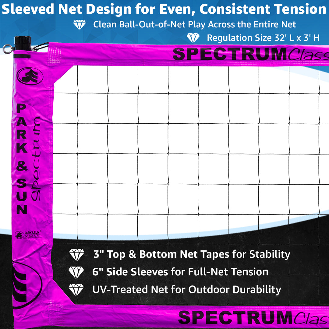 Spectrum Classic Volleyball Set - Professional-Level Portable Outdoor Net System