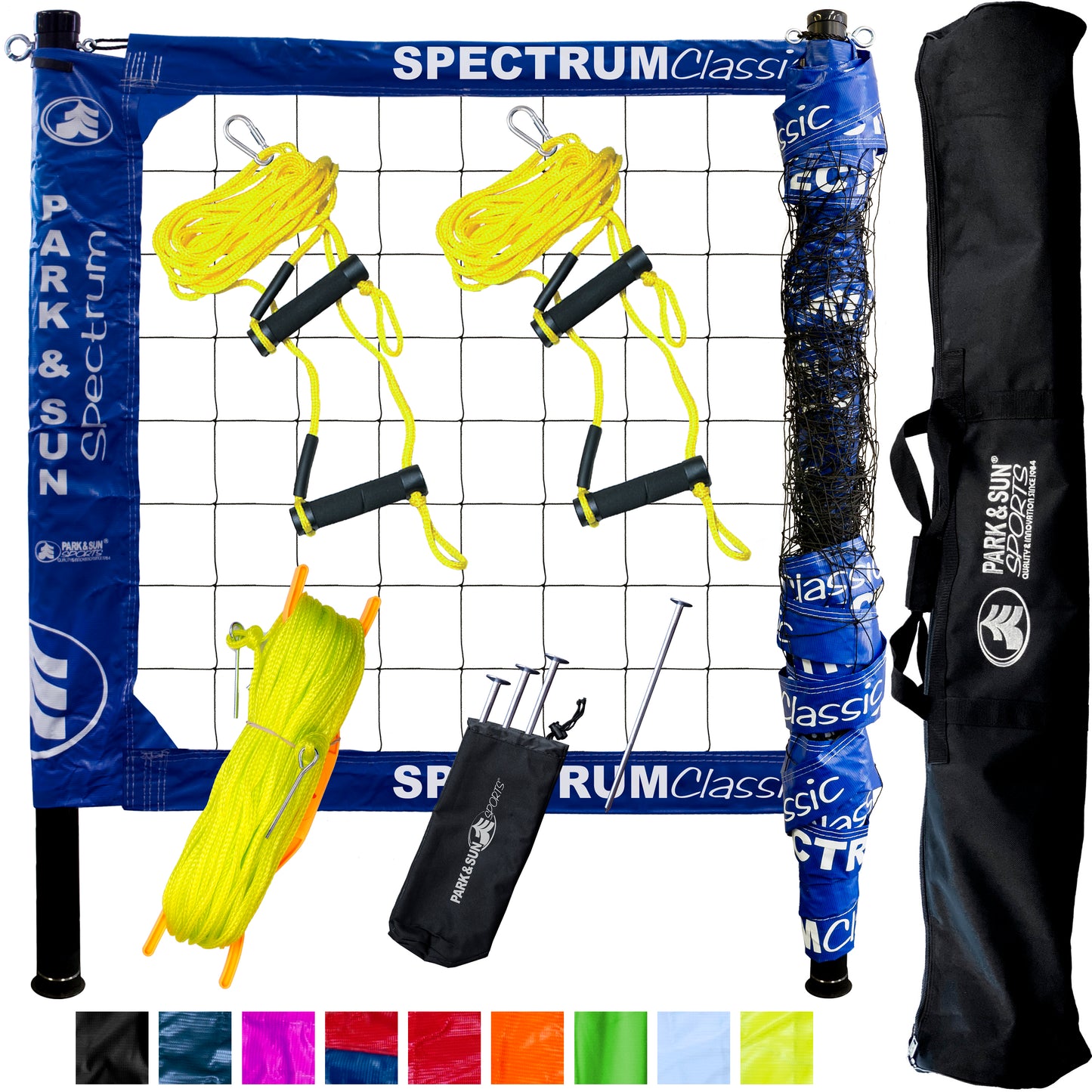 Spectrum Classic Volleyball Set - Professional-Level Portable Outdoor Net System