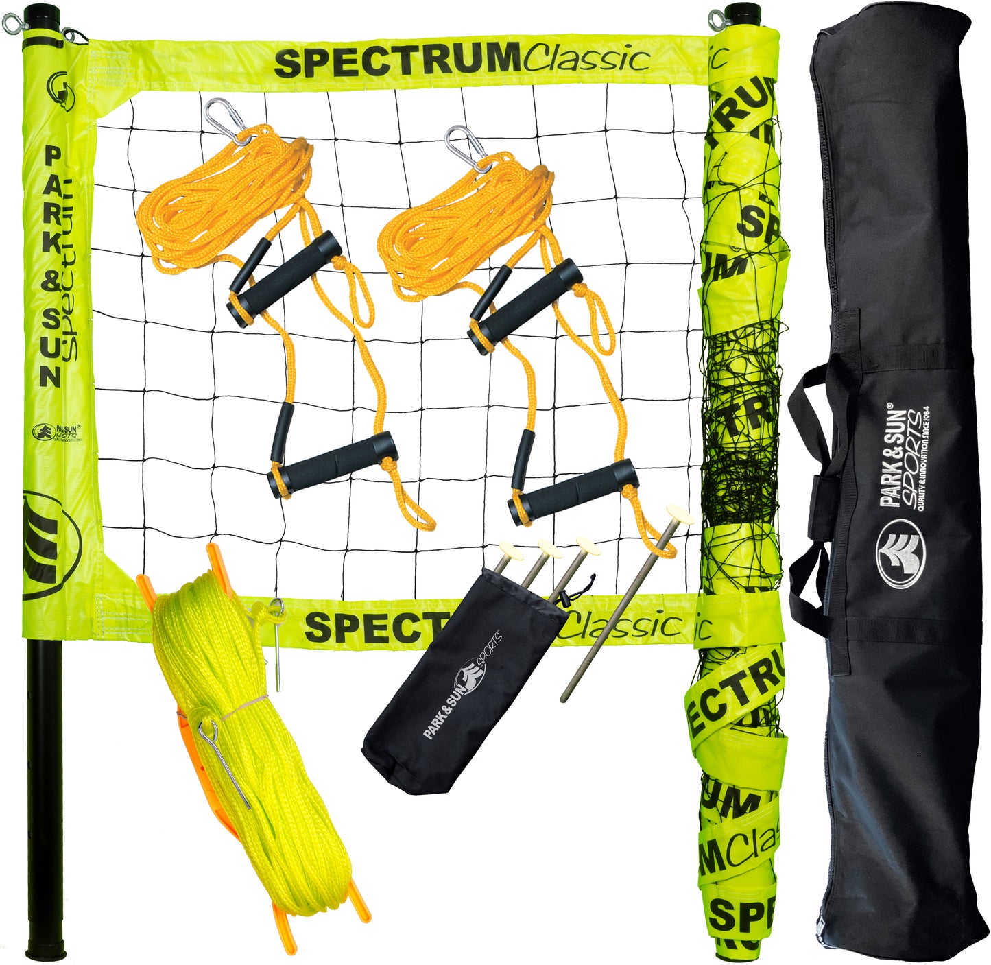 Spectrum Classic Volleyball Set - Professional-Level Portable Outdoor Net System