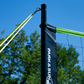 SPIKER SL COMPLETE PORTABLE OUTDOOR VOLLEYBALL NET SYSTEM WITH NEW AND EXCLUSIVE GREEN AND PURPLE FLIP NET
