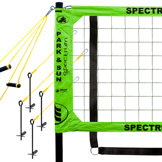 Spectrum Classic Volleyball Net System, with 2 inch webbing boundary & Sand Disc Kit