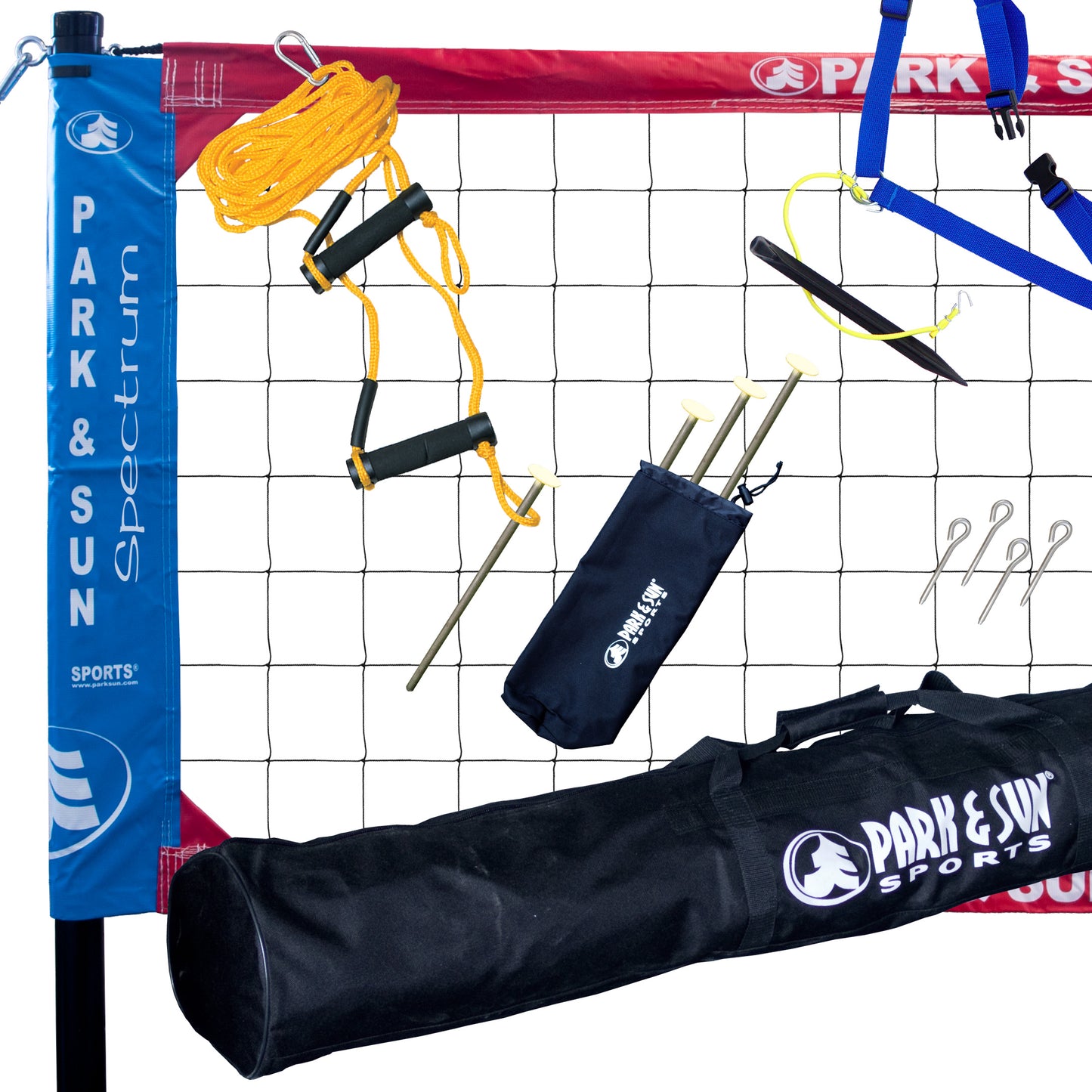 Spectrum Classic Outdoor Volleyball Net System with 1 inch Webbing Boundary